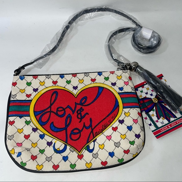 Brighton Handbags - Brighton Love & Joy Pouch Crossbody Canvas Purse with Tassel NWT